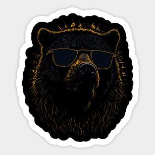 Funk Sun Glasses Bear Sticker